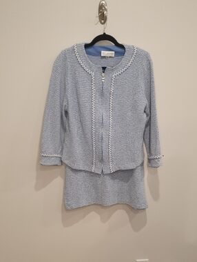 St. John Modern Light Blue Knit Two-Piece Set Size Large